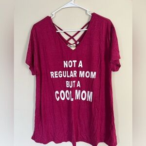 NWT - Mean Girls Quote - burgundy mom top- Large (loose fitting)
